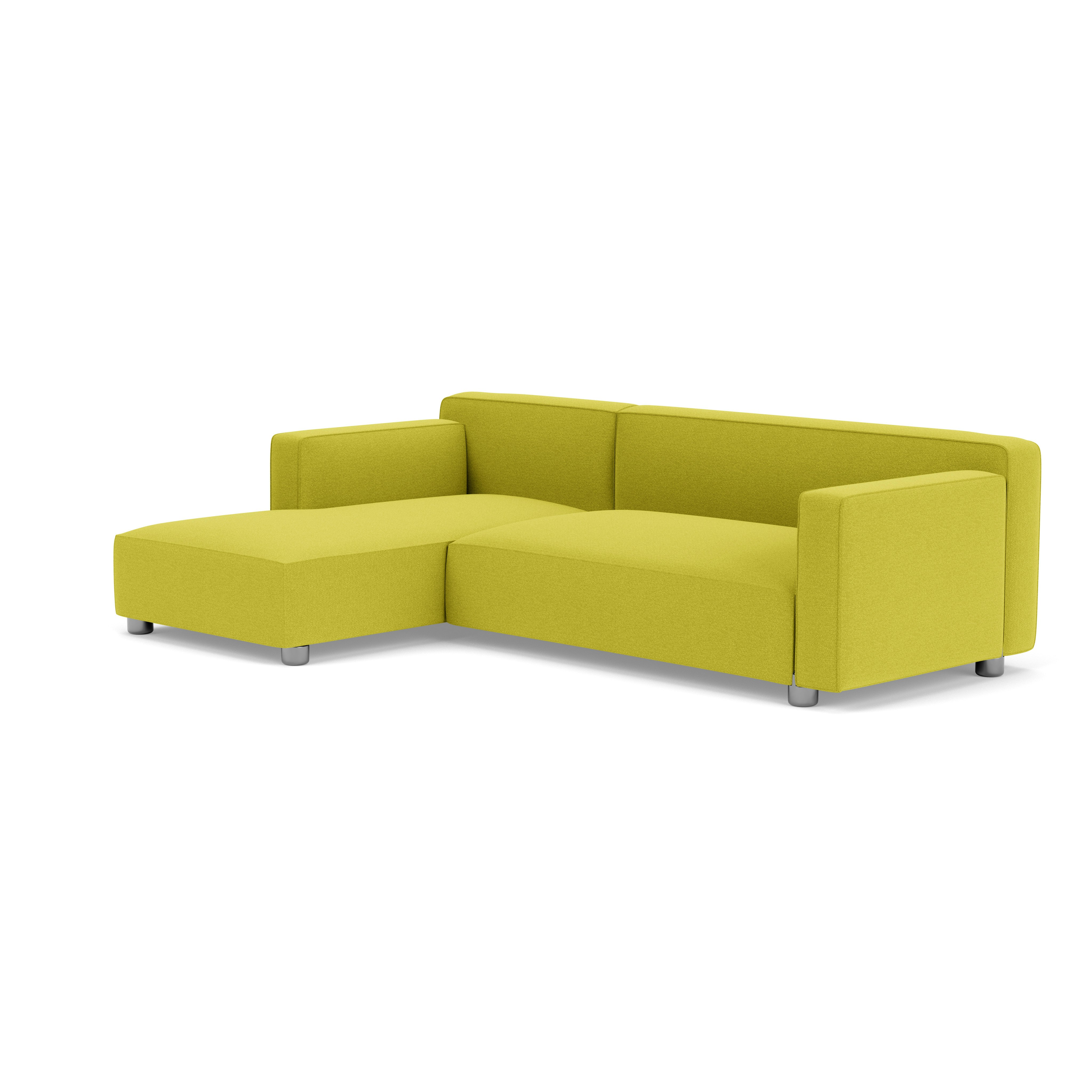 Barber Osgerby Asymetric Sectional - Right, Classic Boucle, Chartreuse, Chrome