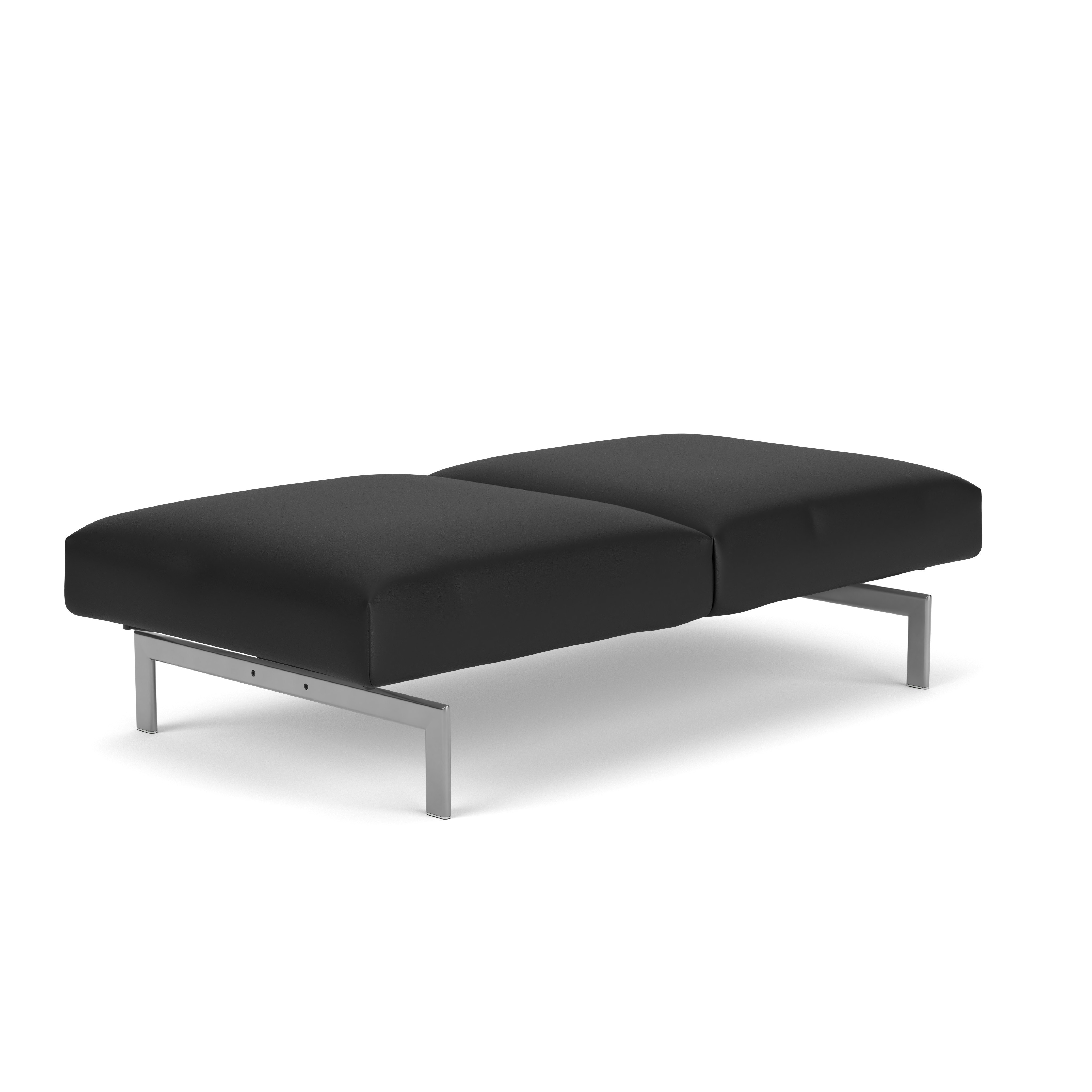 Avio Bench - Two Seater, Volo Leather, Black, Silver
