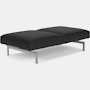 Avio Bench - Two Seater, Volo Leather, Black, Silver