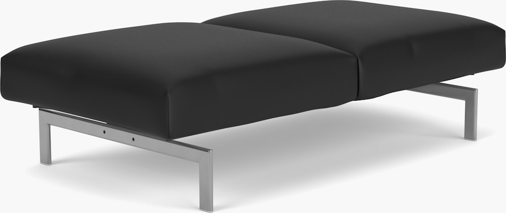 Avio Bench - Two Seater, Volo Leather, Black, Silver