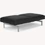 Avio Bench - Two Seater, Volo Leather, Black, Silver