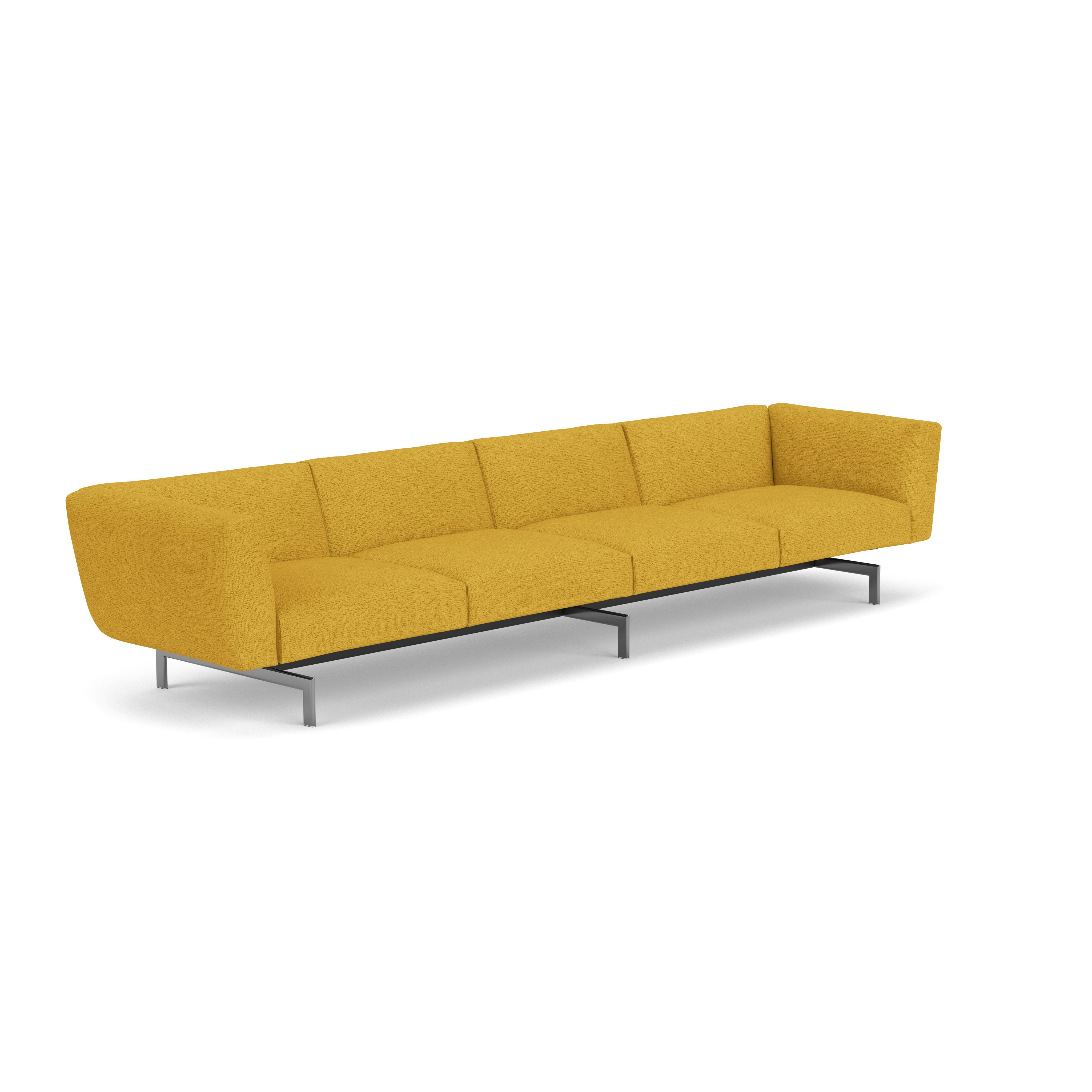 Avio Sofa - Four Seater, Diva, Daffodil, Polished Chrome