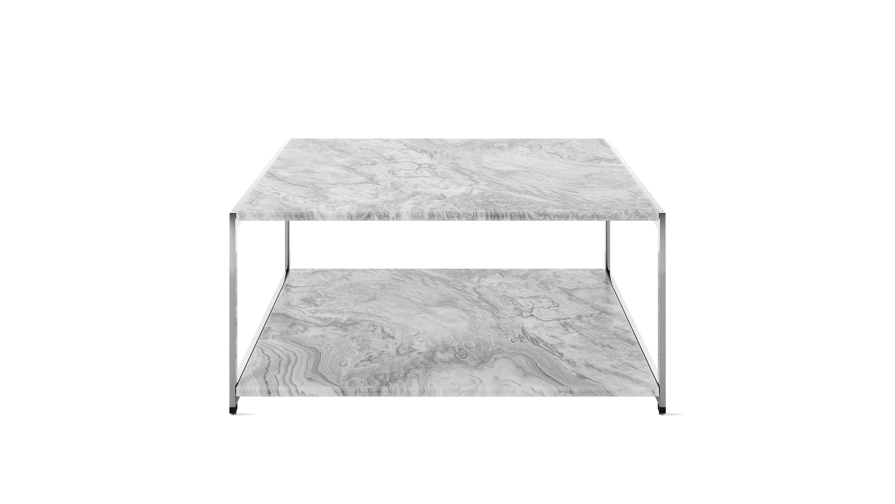 H Frame Coffee Table in grey marble