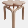 Utzon Stool - Oiled Solid Wood / Beech,  White