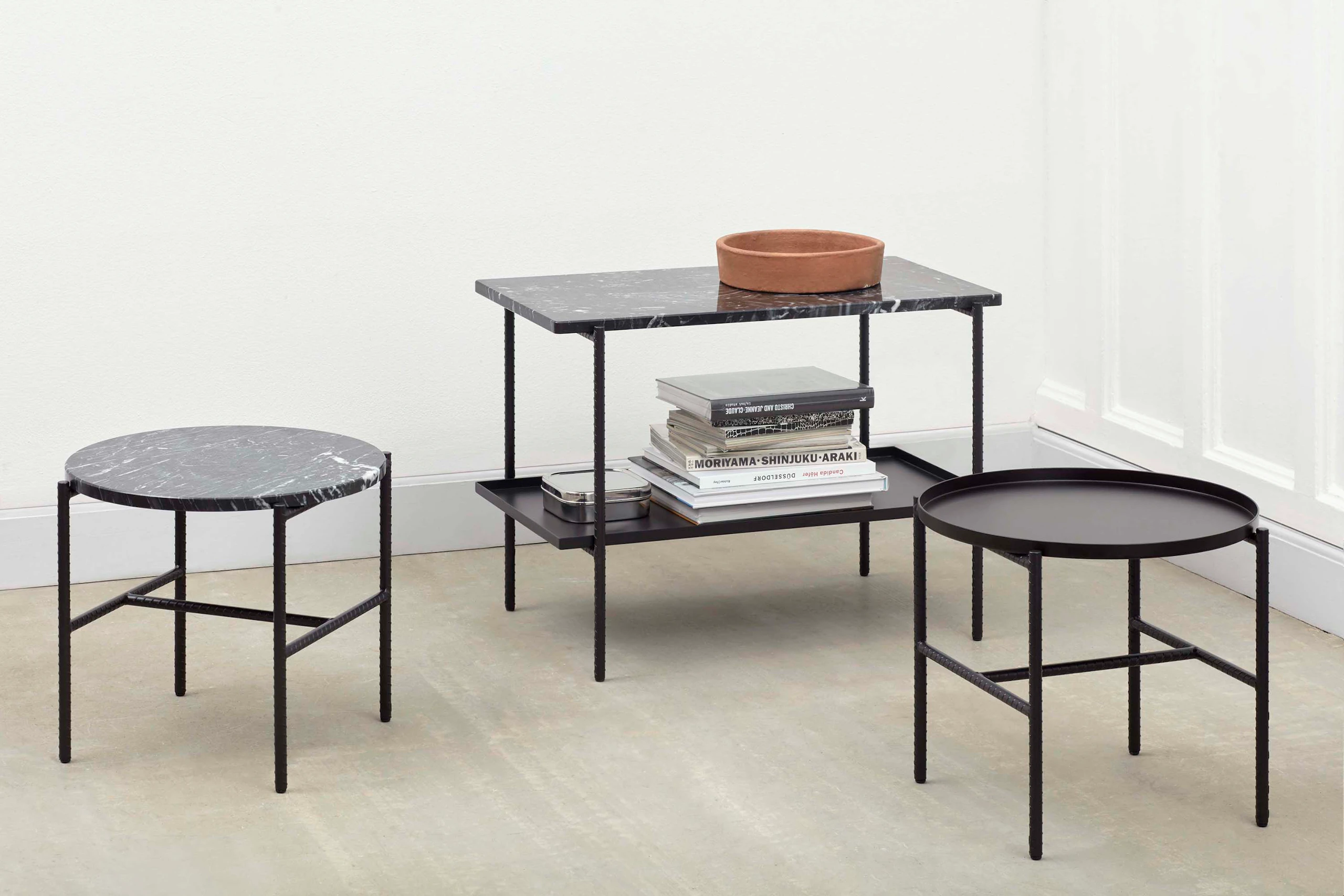 A group of Rebar Side Tables.