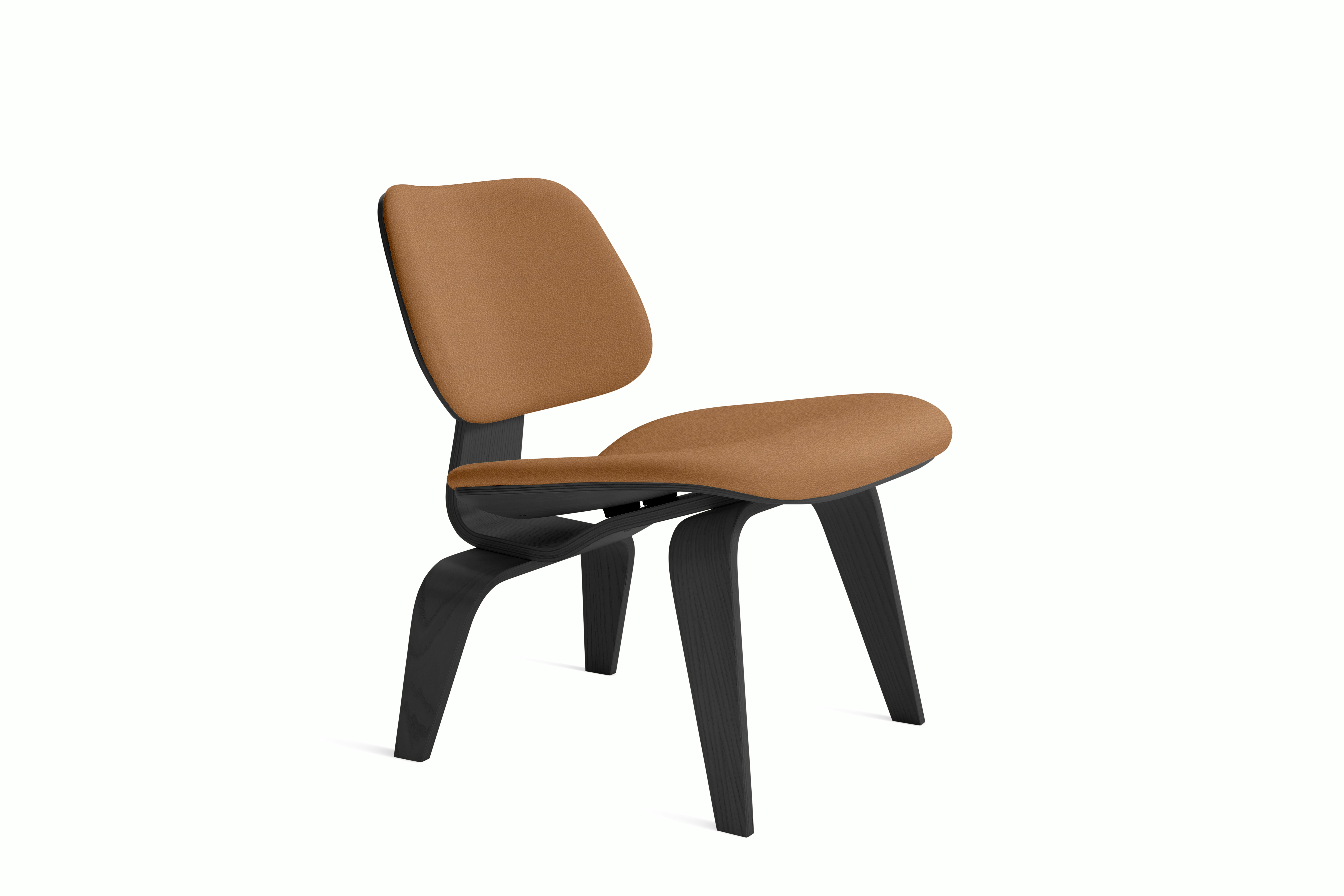 Eames Molded Plywood Lounge Chair Wood Base (LCW) - Upholstered,  Walnut,  Whim,  Mustard Seed