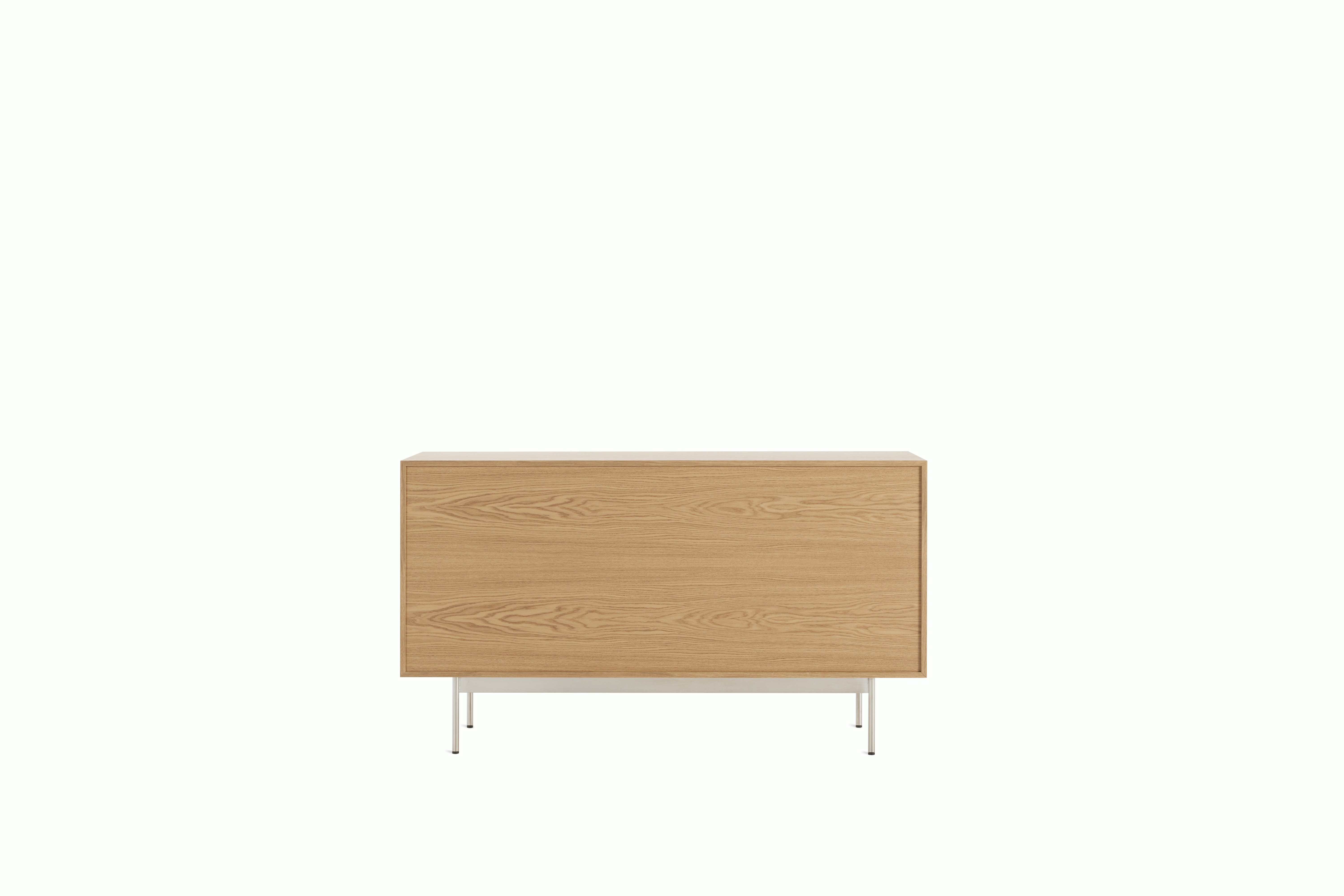 Loop Credenza,  oak,  chrome