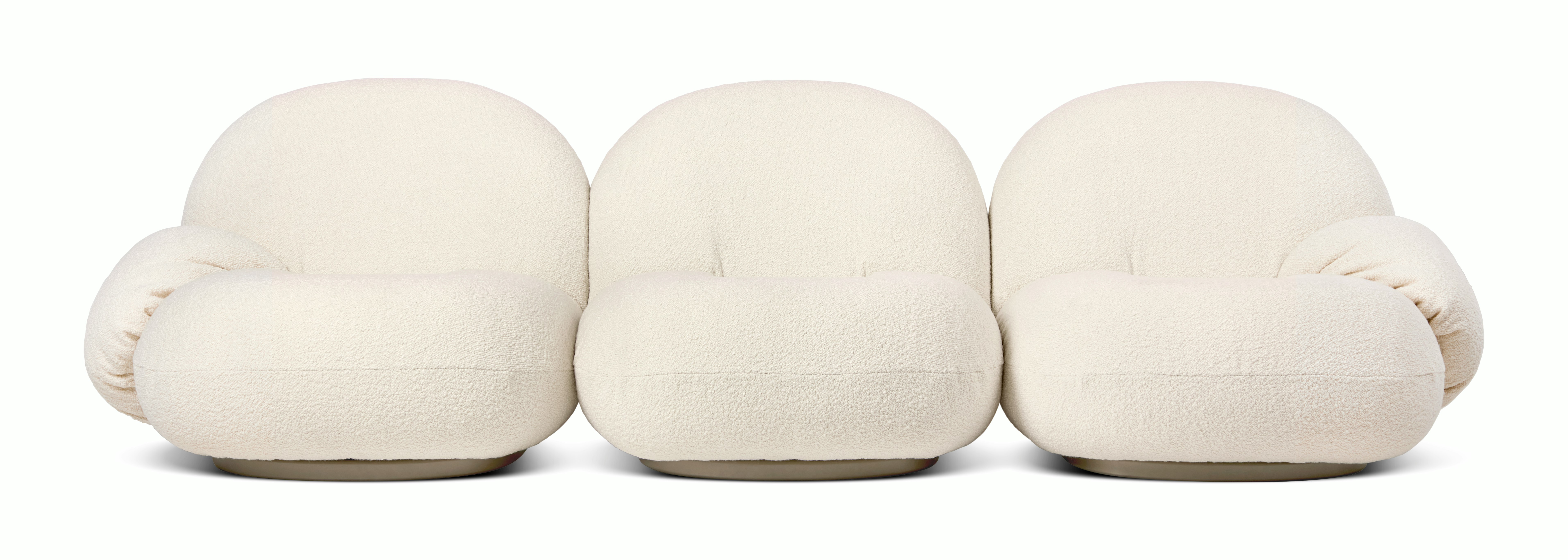 Pacha Sofa - Three Seater,  Karakorum,  Ivory 001, W/out Center Arms,  Pearl Gold