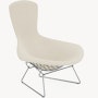 Bertoia Bird Lounge Chair, Polished Chrome, Full Cover, Ultrasuede, Cement