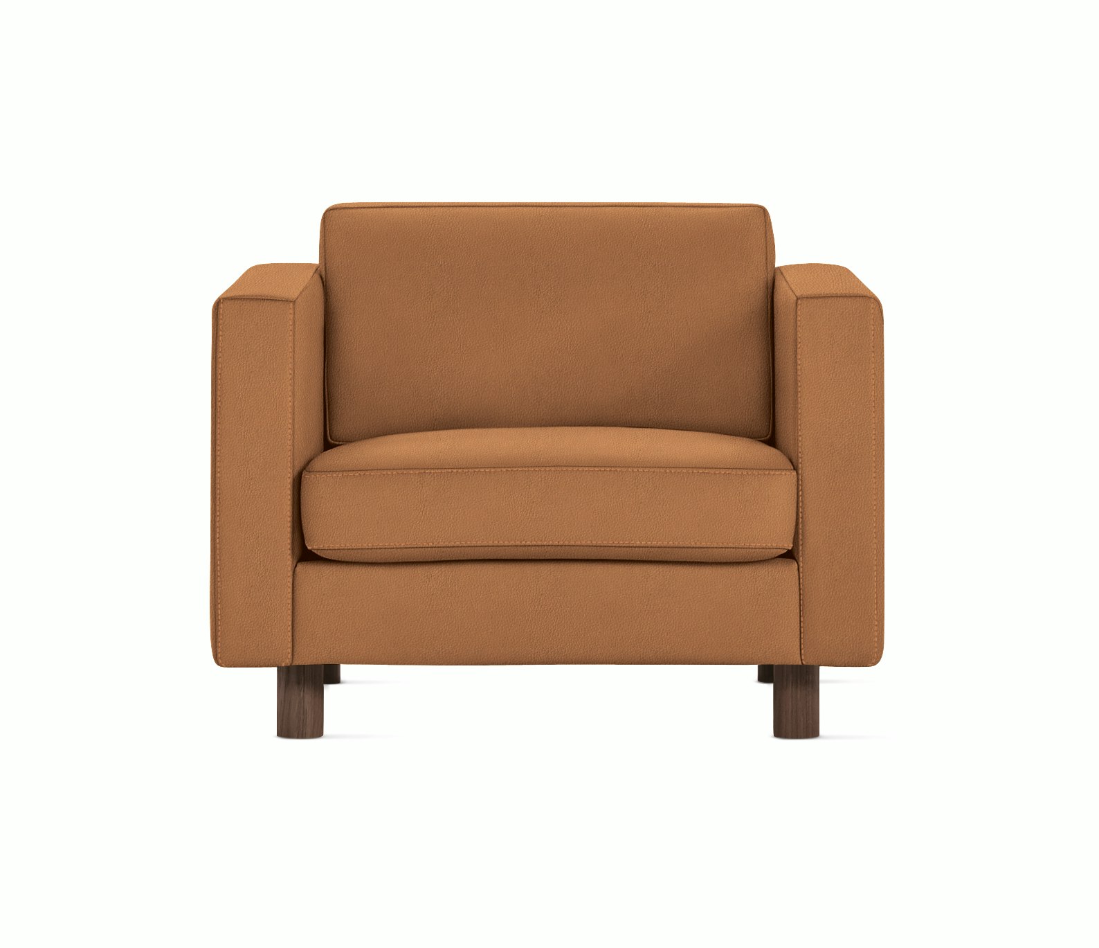 Lispenard Arm Chair in light brown leather with 4" legs.