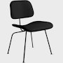 Eames Molded Plywood DCM - Upholstered,  Ebony,  Prone Leather,  Obsidian,  Black