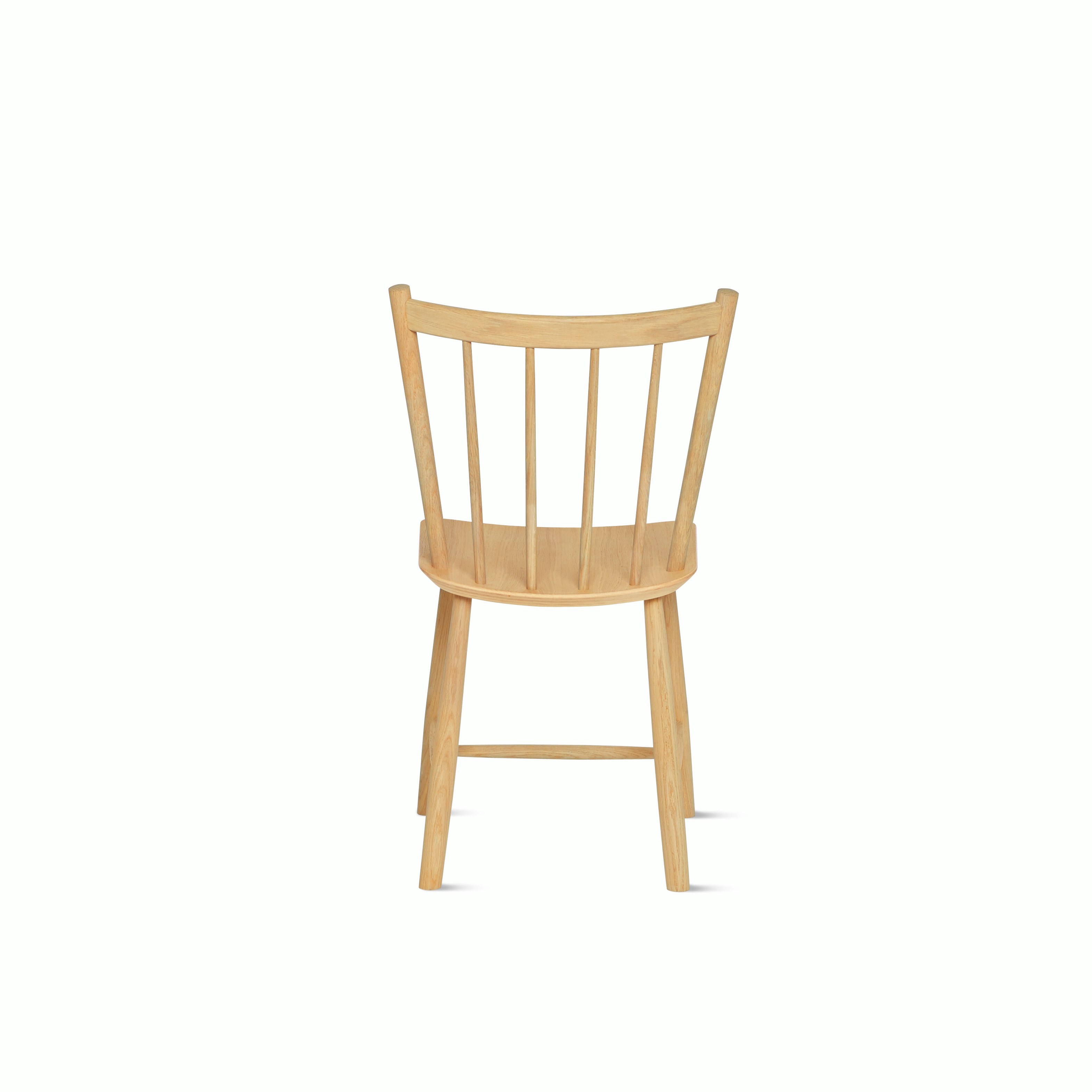 An oak  J 41 Side Chair viewed from the back