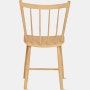 An oak  J 41 Side Chair viewed from the back