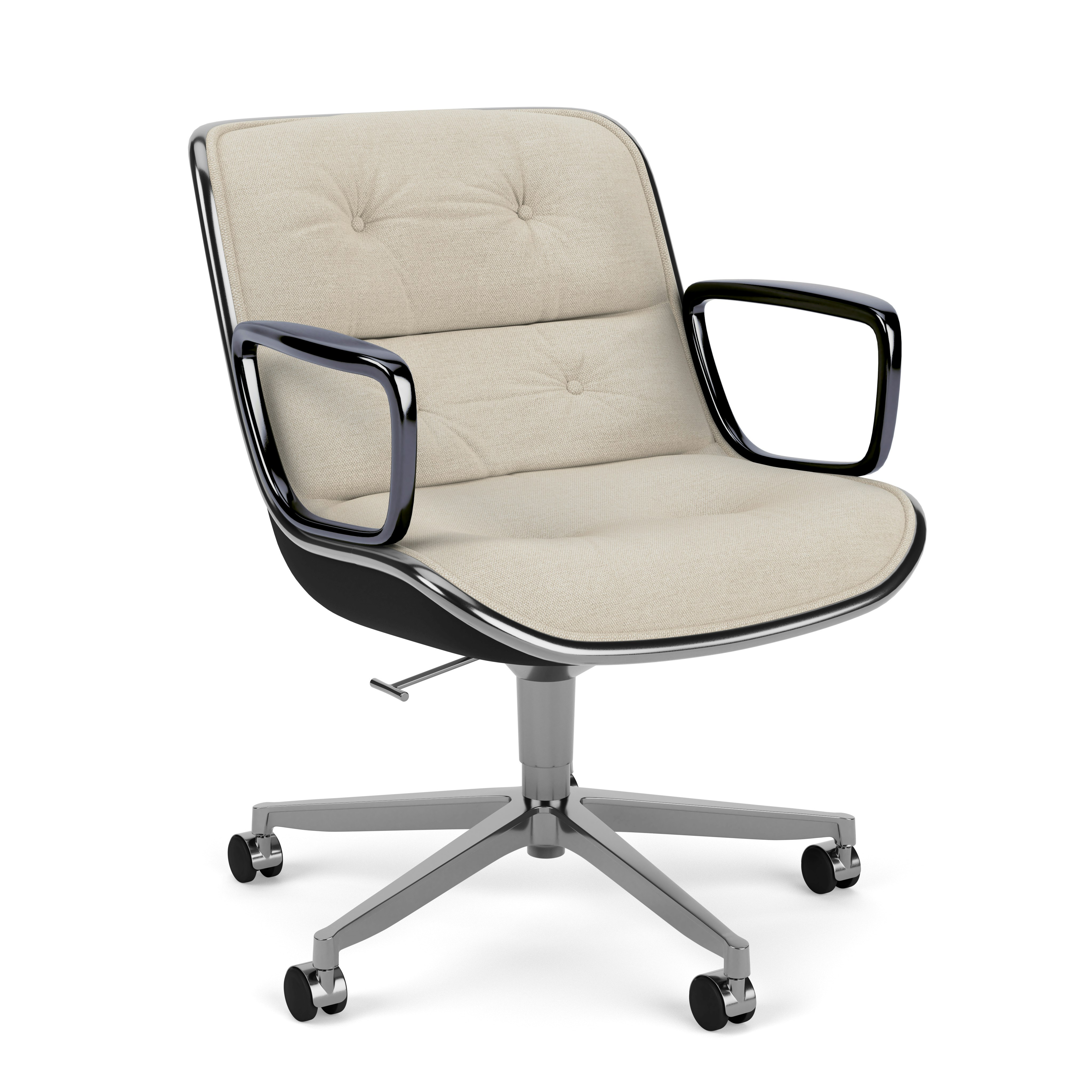 Pollock Executive Armchair - 5 Star, Polished Aluminum,Hourglass, Sandbar