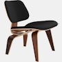 Eames Molded Plywood Lounge Chair Wood Base (LCW) - Upholstered,  Ebony,  Beck,  030 Woodlet