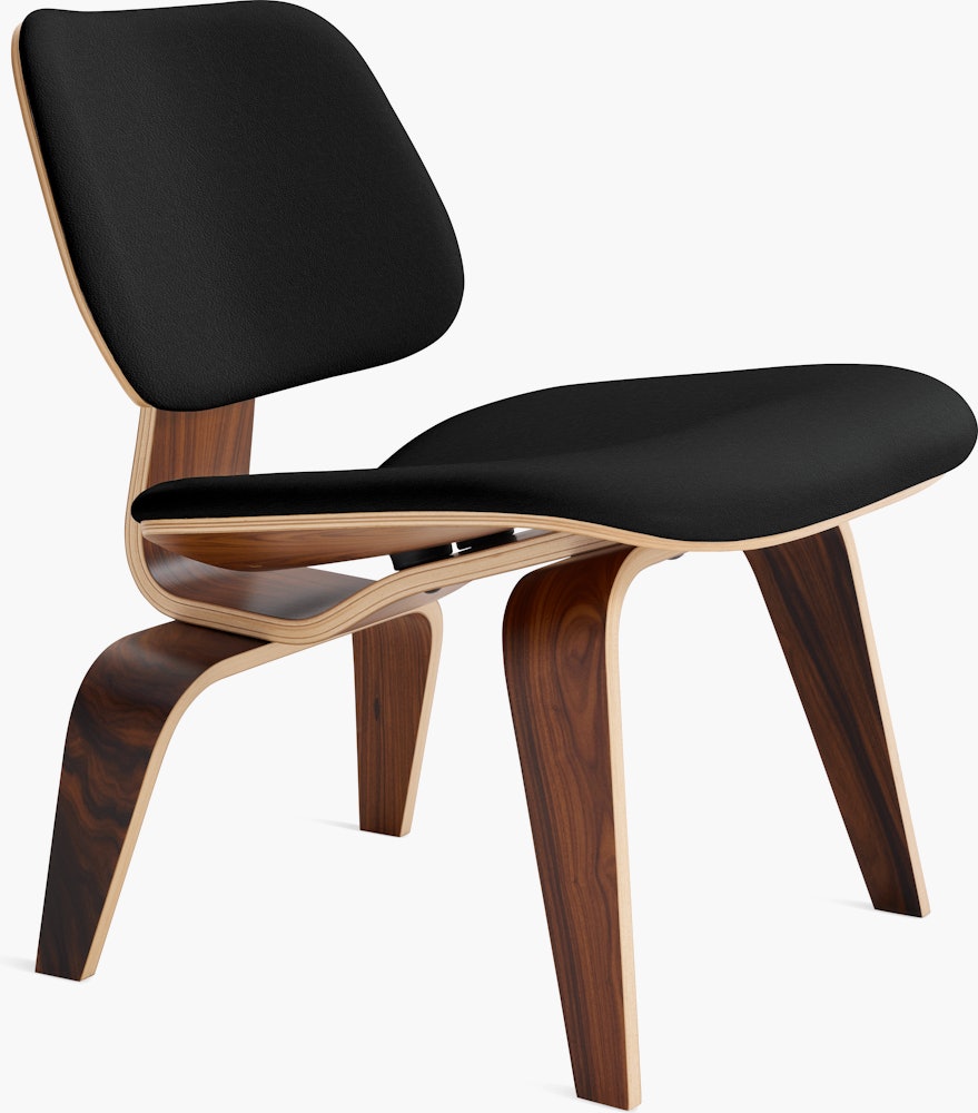 Eames Molded Plywood Lounge Chair Wood Base (LCW) - Upholstered,  Ebony,  Beck,  030 Woodlet