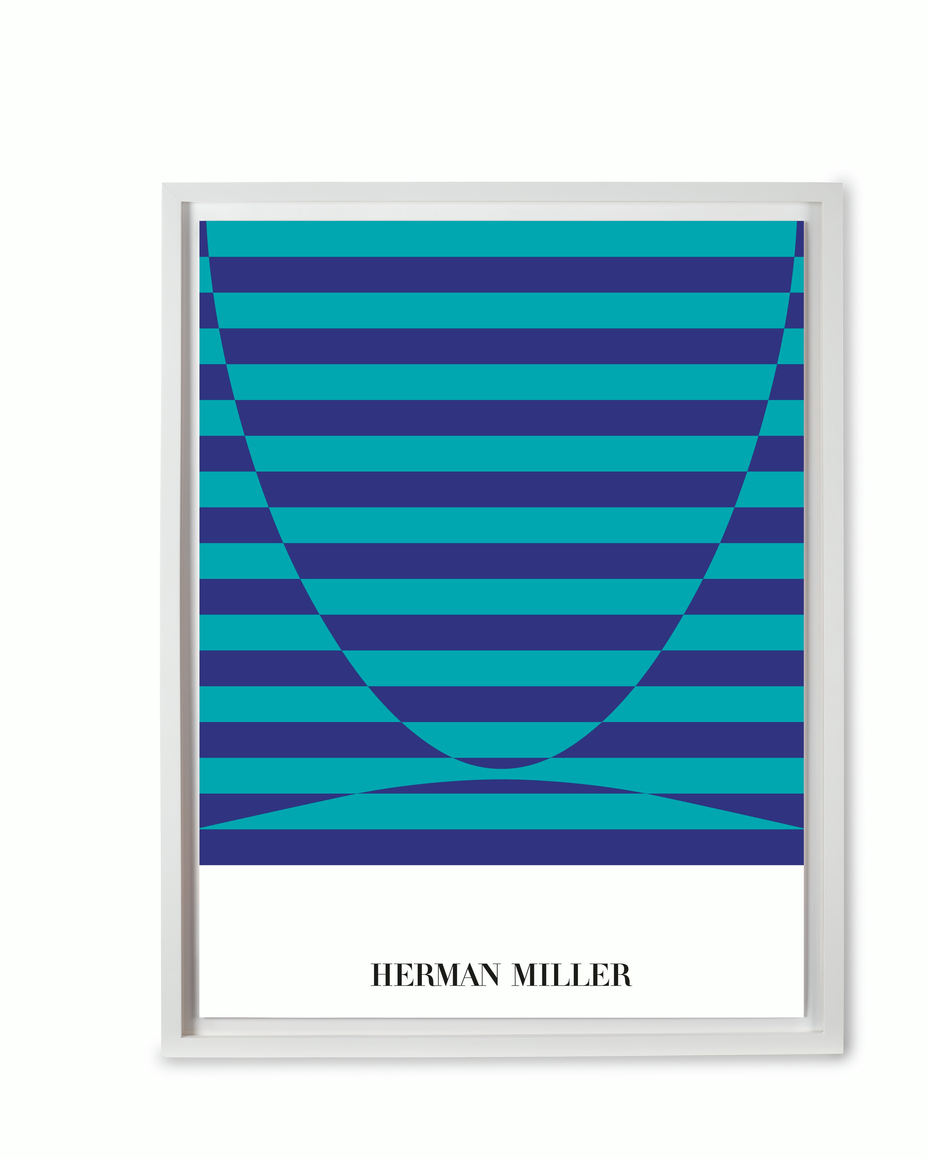 Herman Miller Brochure Covers Poster By Tomoko Miho - Framed,  White,  Blue