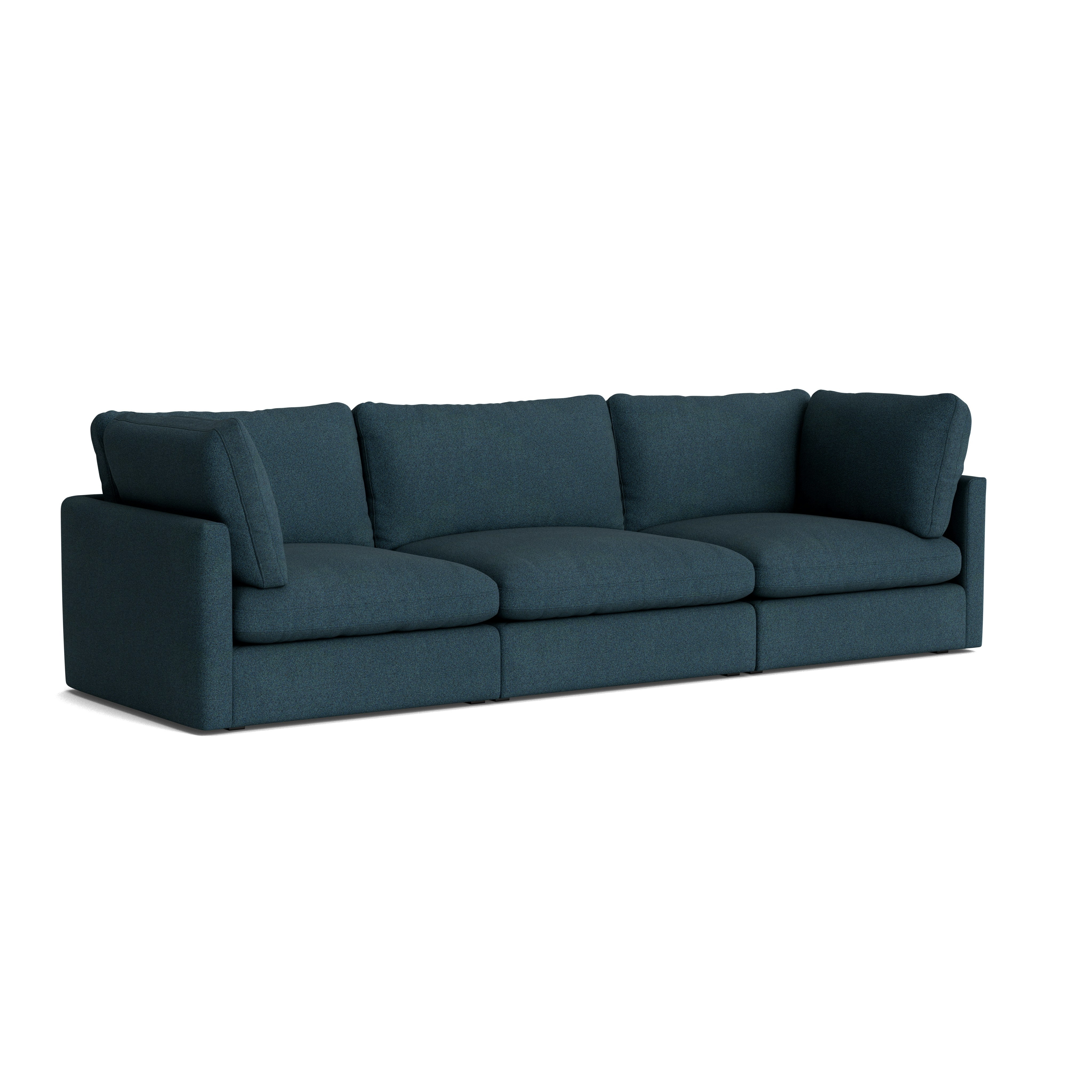 Hackney Compact 3 Seat Sofa - Pecora, Blue