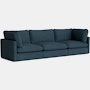 Hackney Compact 3 Seat Sofa - Pecora, Blue