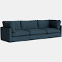 Hackney Compact 3 Seat Sofa - Pecora, Blue