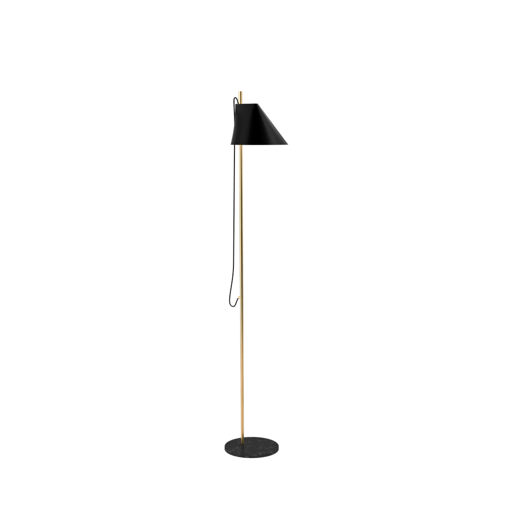 Yuh Floor Lamp - Black and Brass
