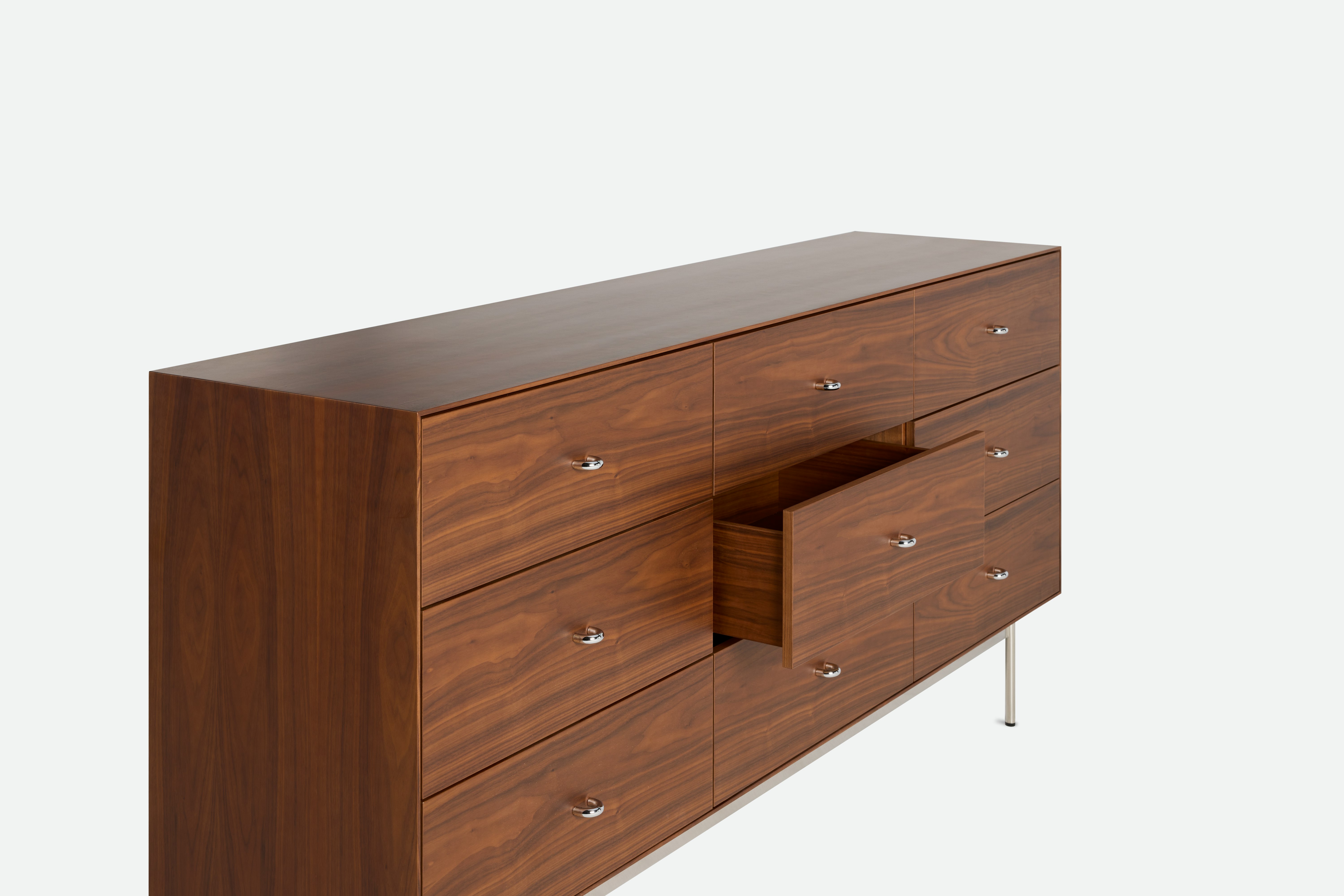 Loop 9-Drawer Dresser - Walnut, Chrome