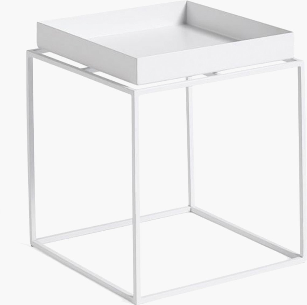All White Tray Side Table