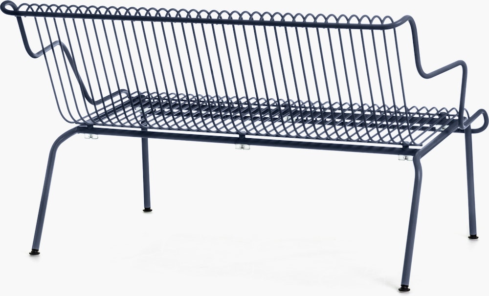 South Outdoor Lounge Bench with Arms - Night Blue