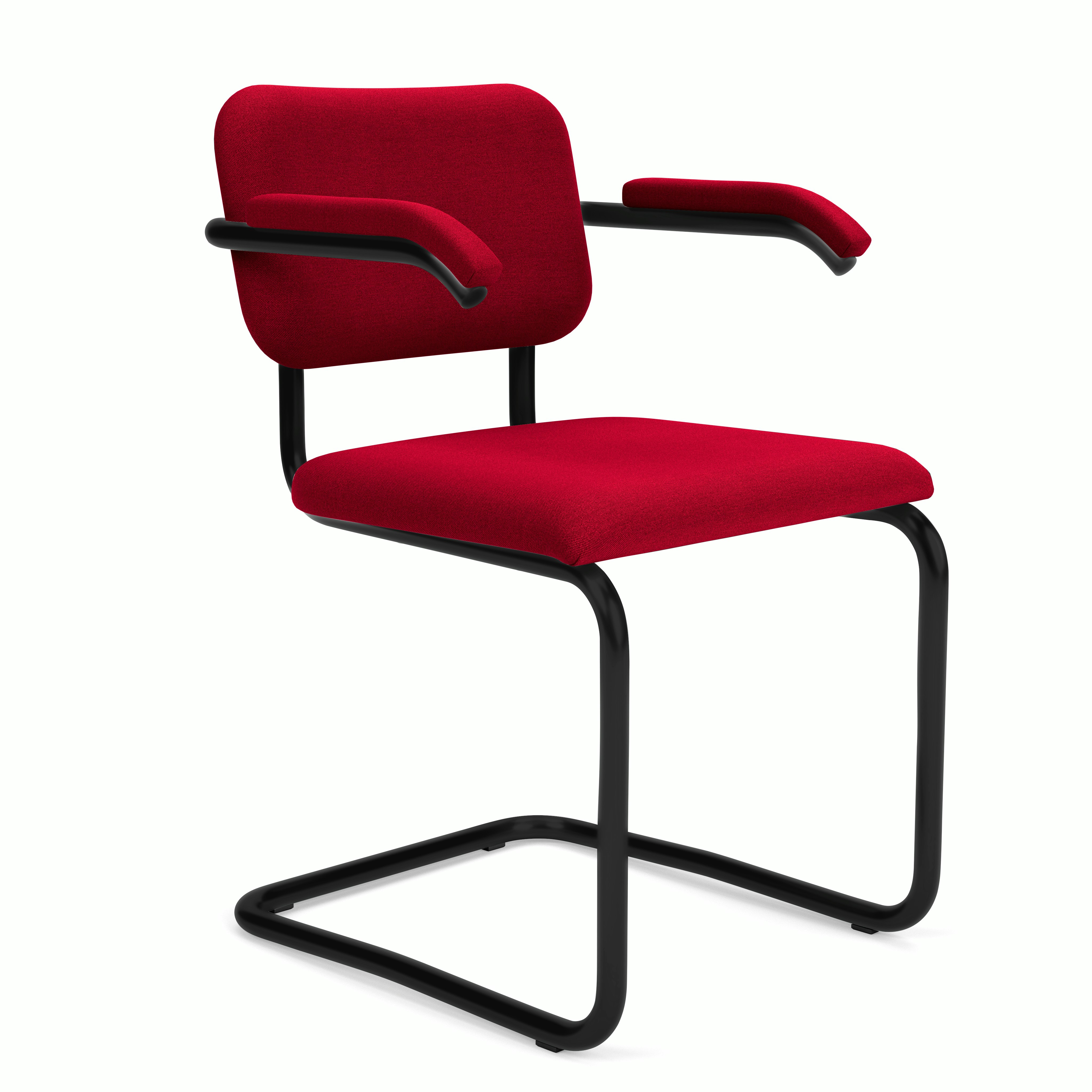 Cesca Upholstered Chair - Armchair,  Fully upholstered,   hourglass,  flame,  black frame