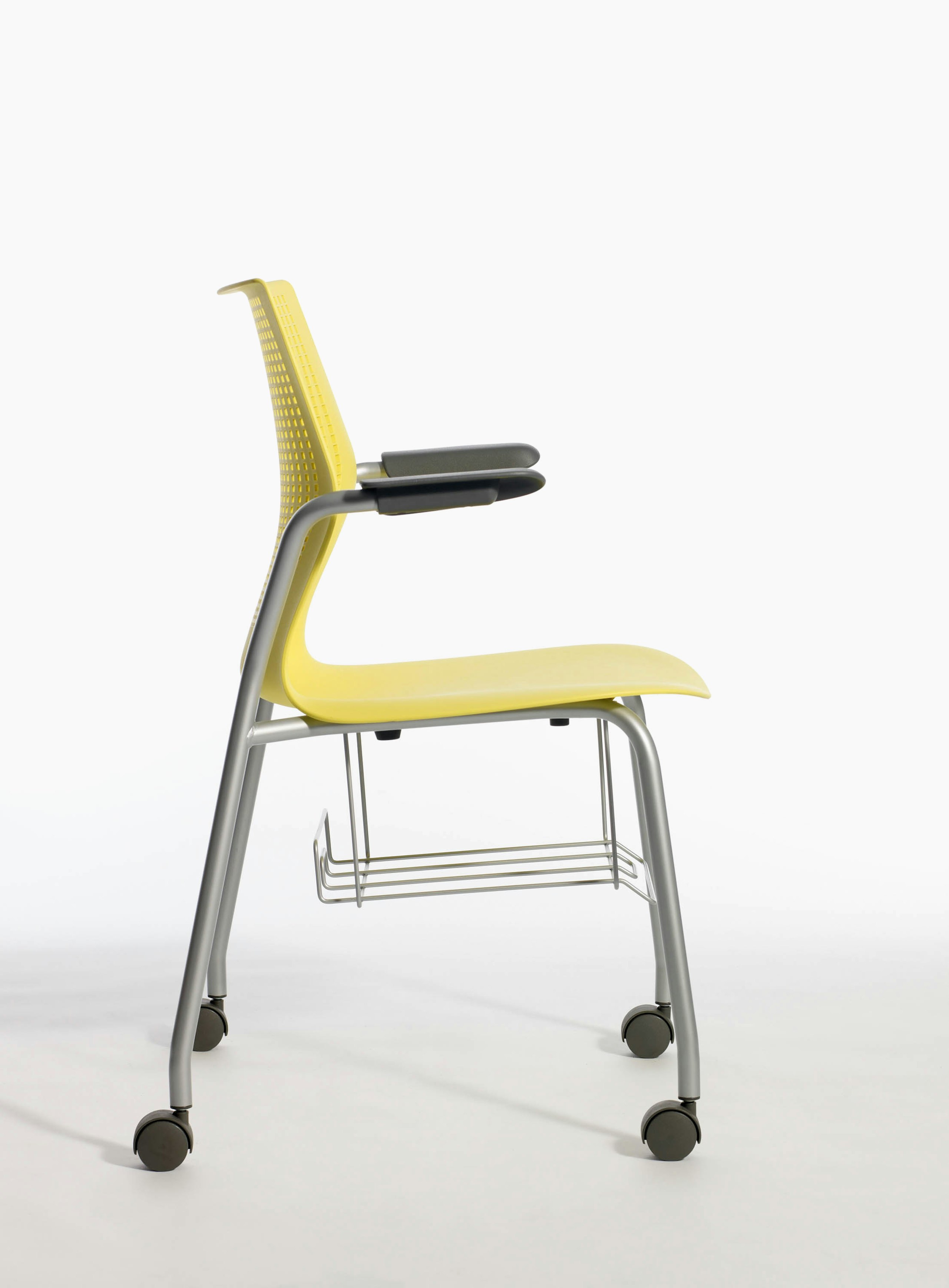 Basket, Education, Formway Design, MultiGeneration, Seating, Stacking, arms, book, casters, side chair