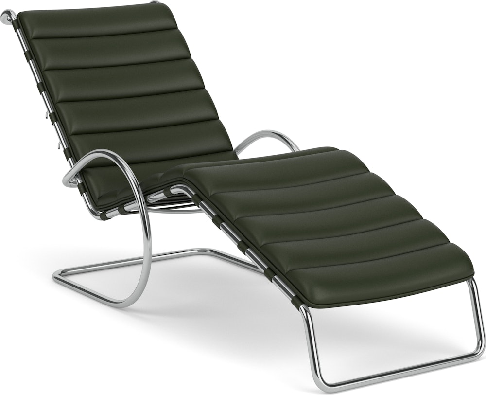 MR Adjustable Chaise - Volo Leather, Arbor Shade, Polished Chrome