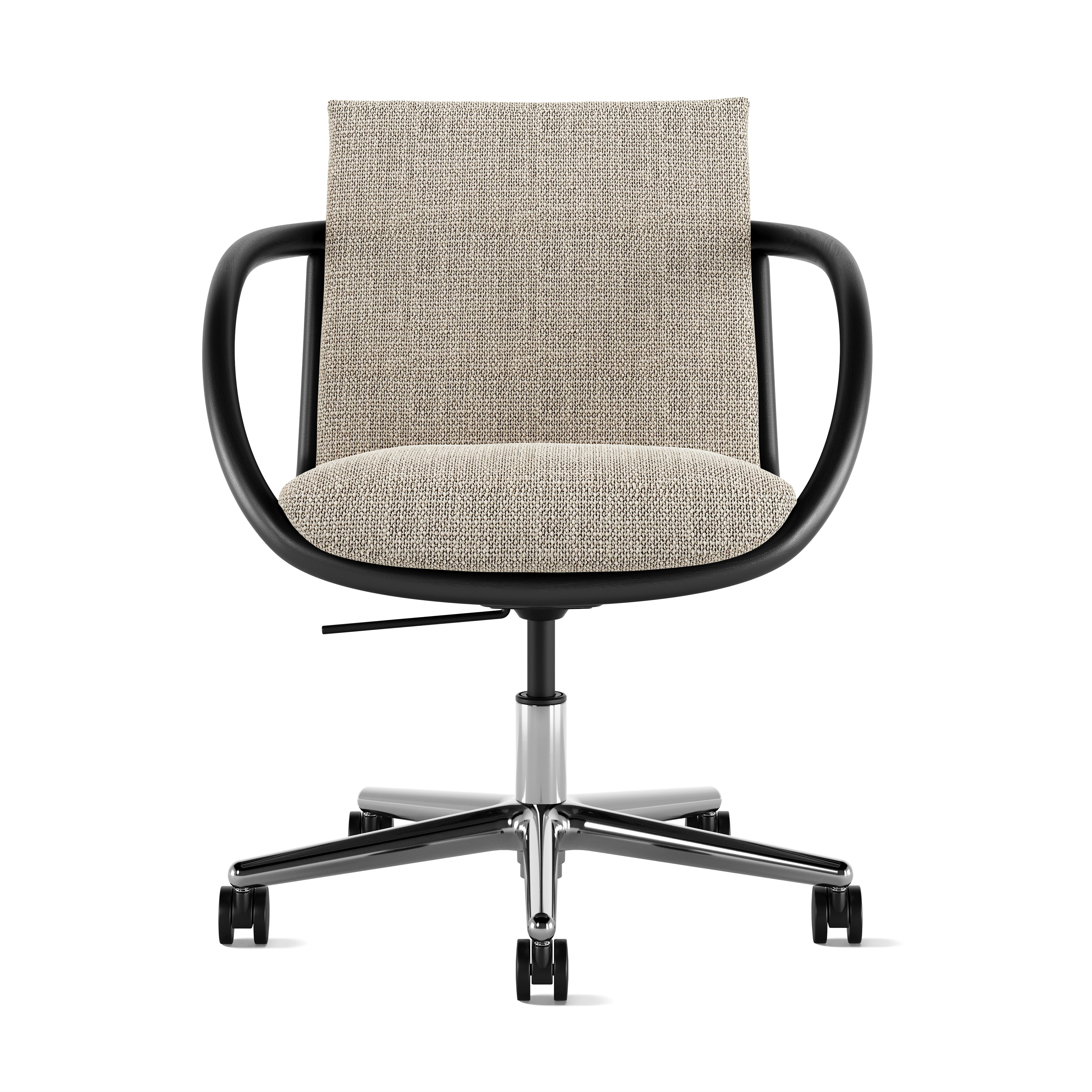 Full Loop Task Chair - Capri Stone,  Ebony,  Polished Aluminum