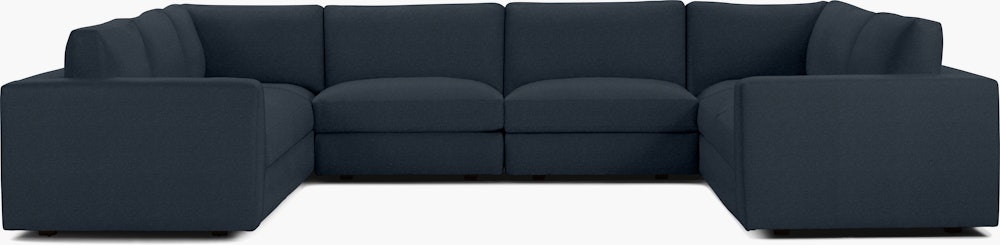 Reid Corner Sectional - U Shaped Sectional,  Standard,  Pecora,  Blue,  1" Block"