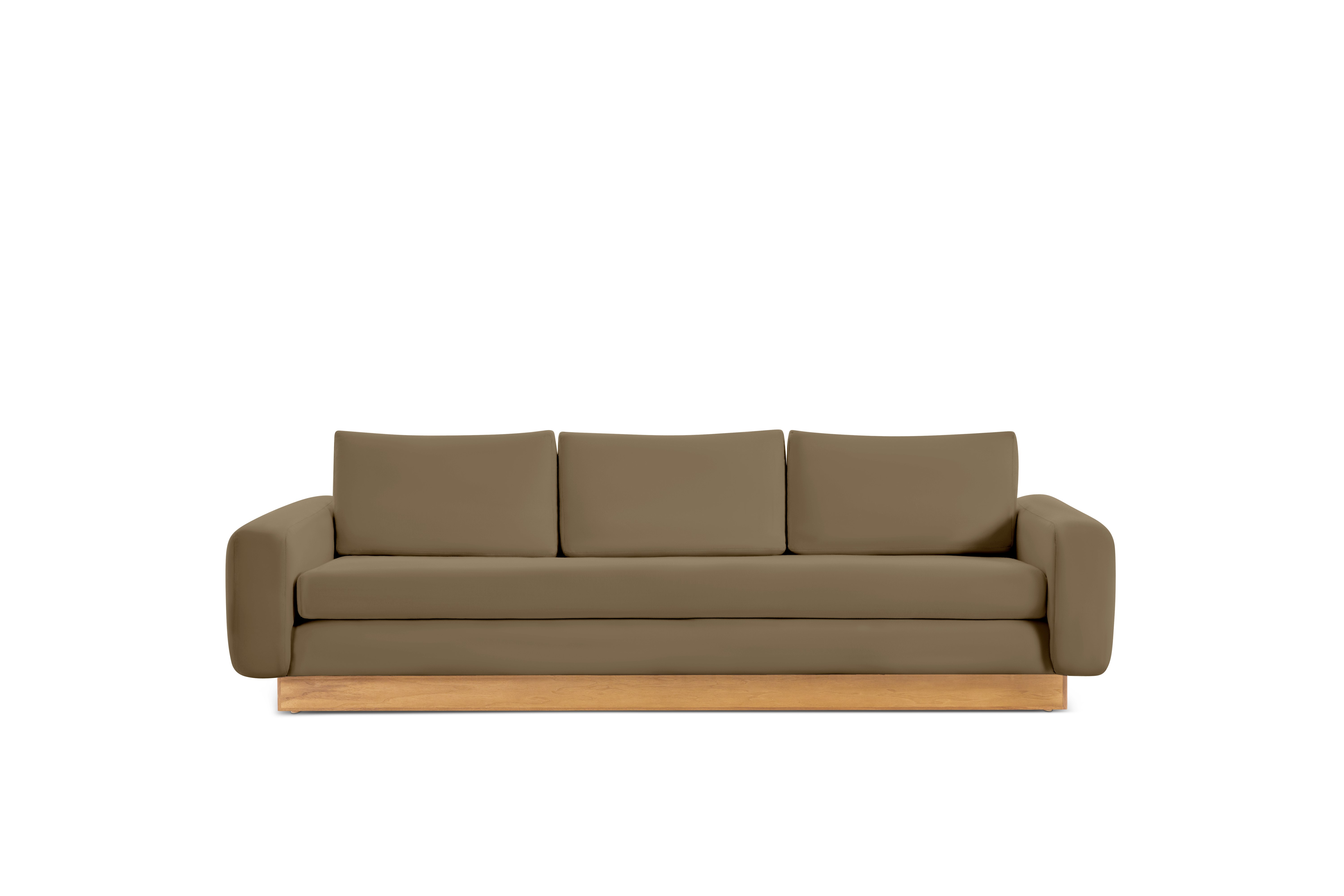 Mesa Sofa - Marquis Velvet,  Cocoa,  Oak