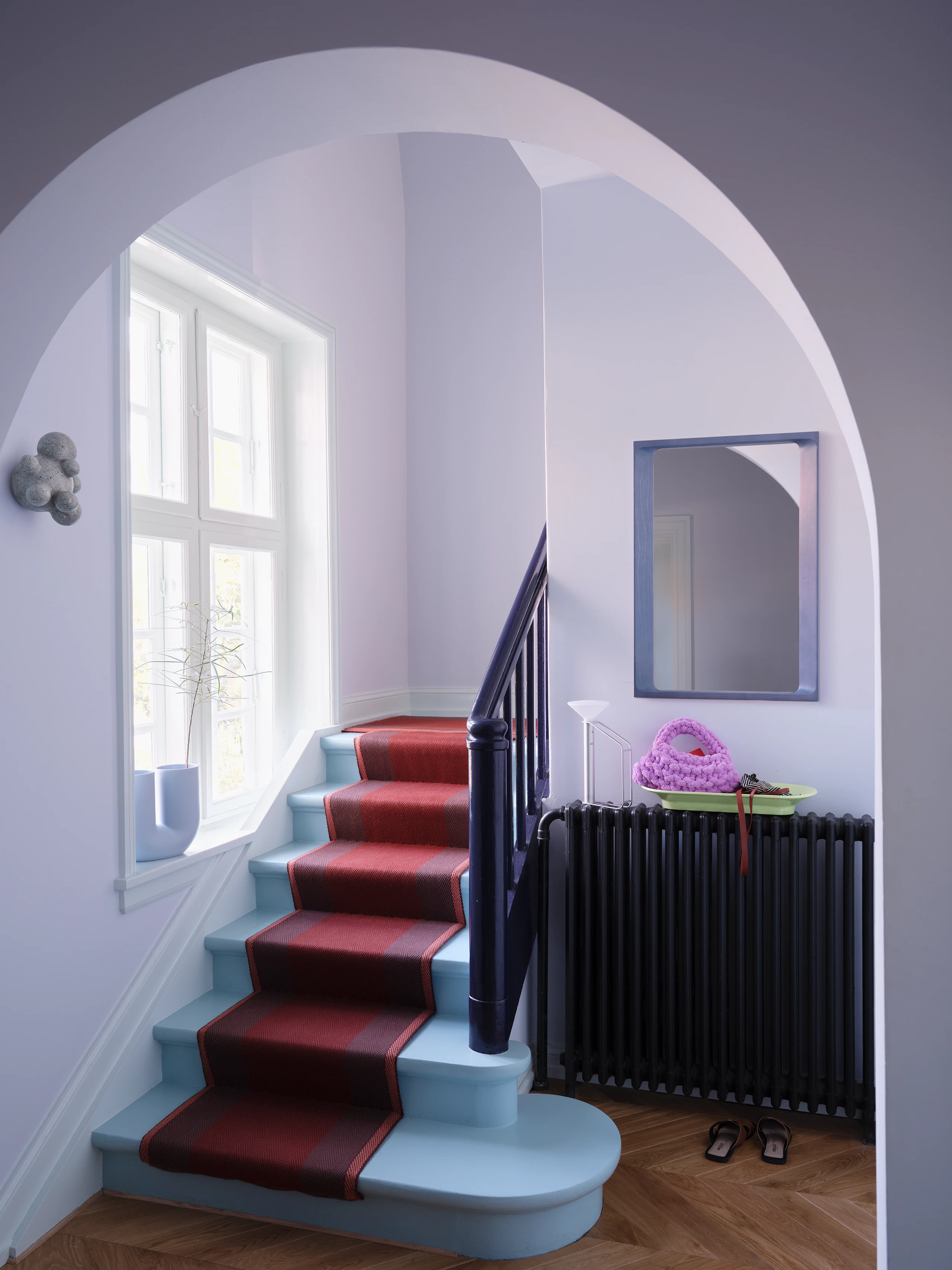 Arced Mirror, Small in Light Lilac