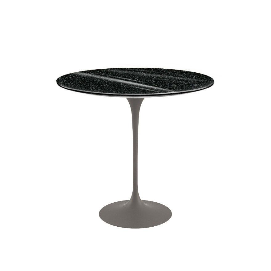 Saarinen Oval Side Table - 22",  Granite,  Black Andes,  Grey"