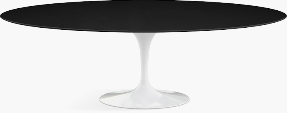 Saarinen Dining Table, 98", Black Laminate, White