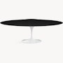 Saarinen Dining Table, 98", Black Laminate, White