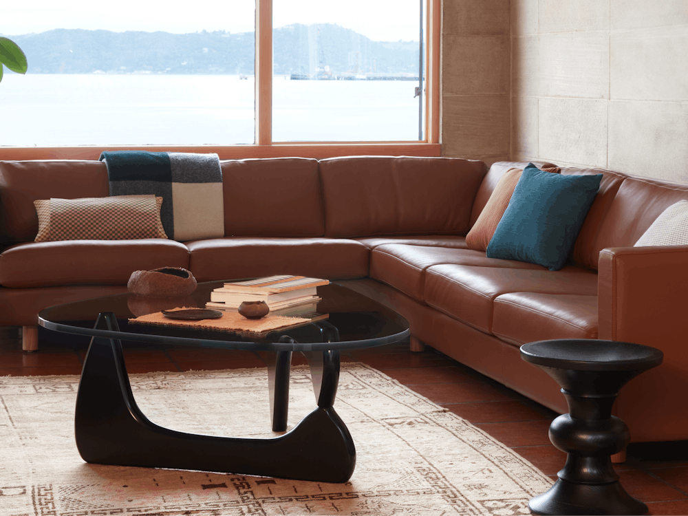 Lispenard Sectional with Noguchi Rudder and Eames Wire Base Low Armchair