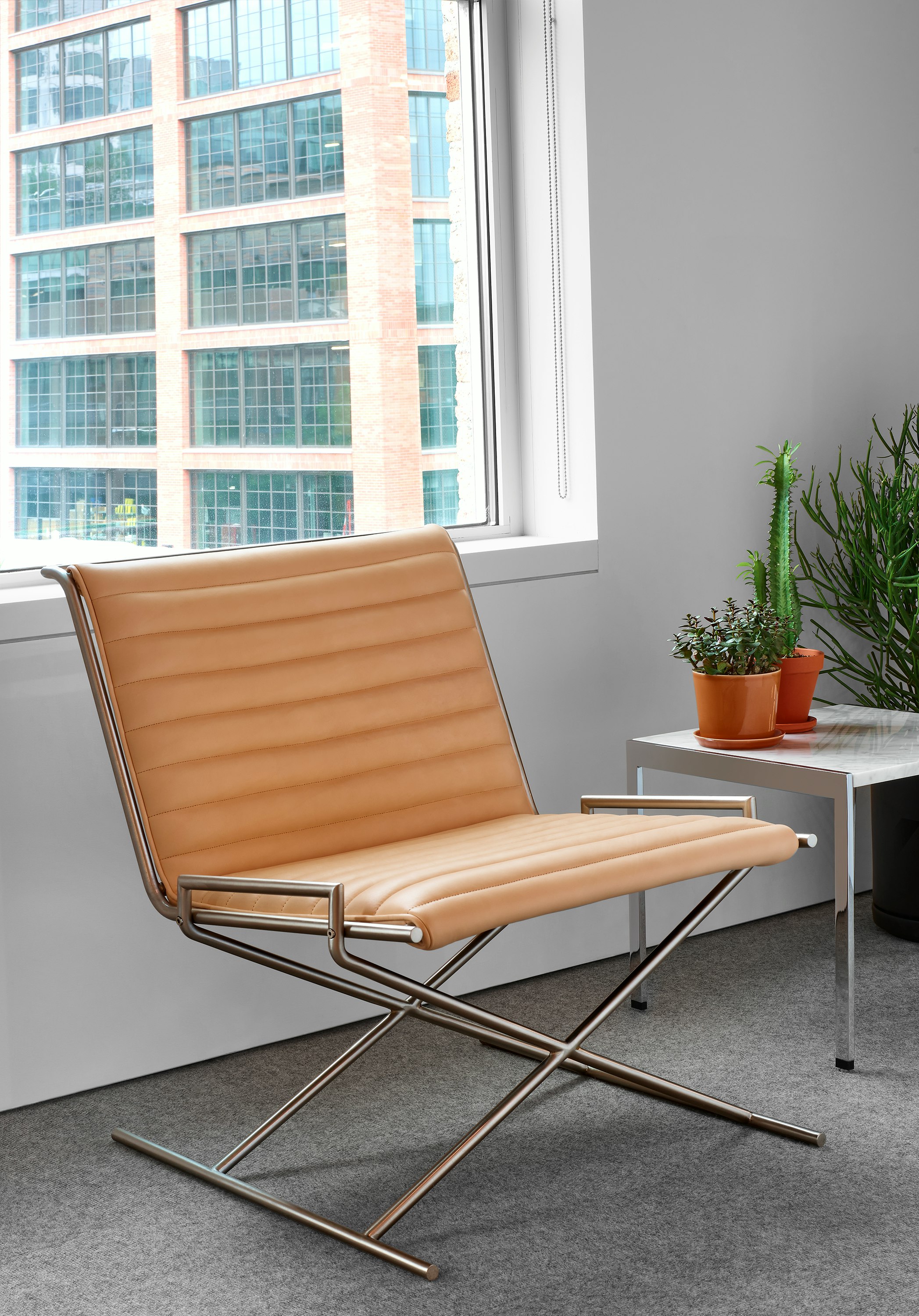 An interior view of the Geiger showroom at Fulton Market in Chicago.