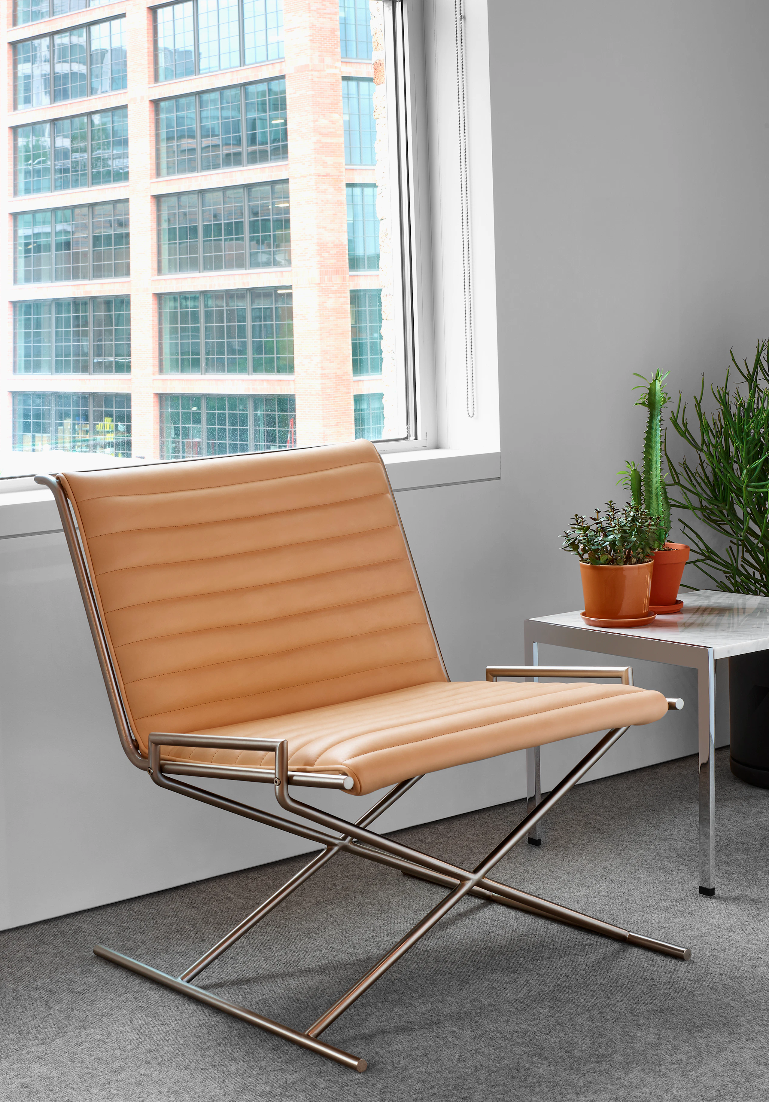 An interior view of the Geiger showroom at Fulton Market in Chicago.