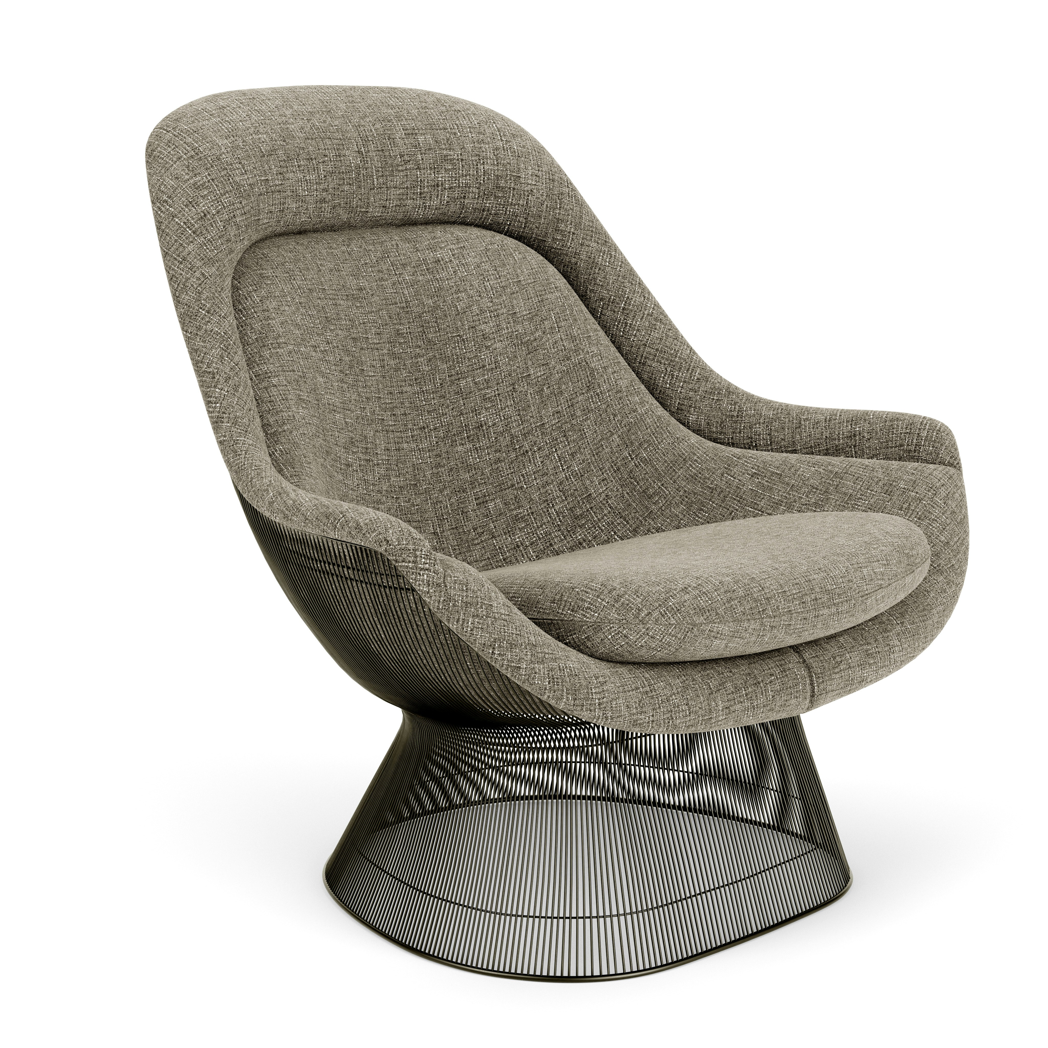 Platner Easy Chair, Diva, Platinum, Metallic Bronze