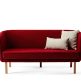 Rockwell Unscripted sofa wood base wood legs white oak legs KnollStudio throw pillow lumbar pillow
