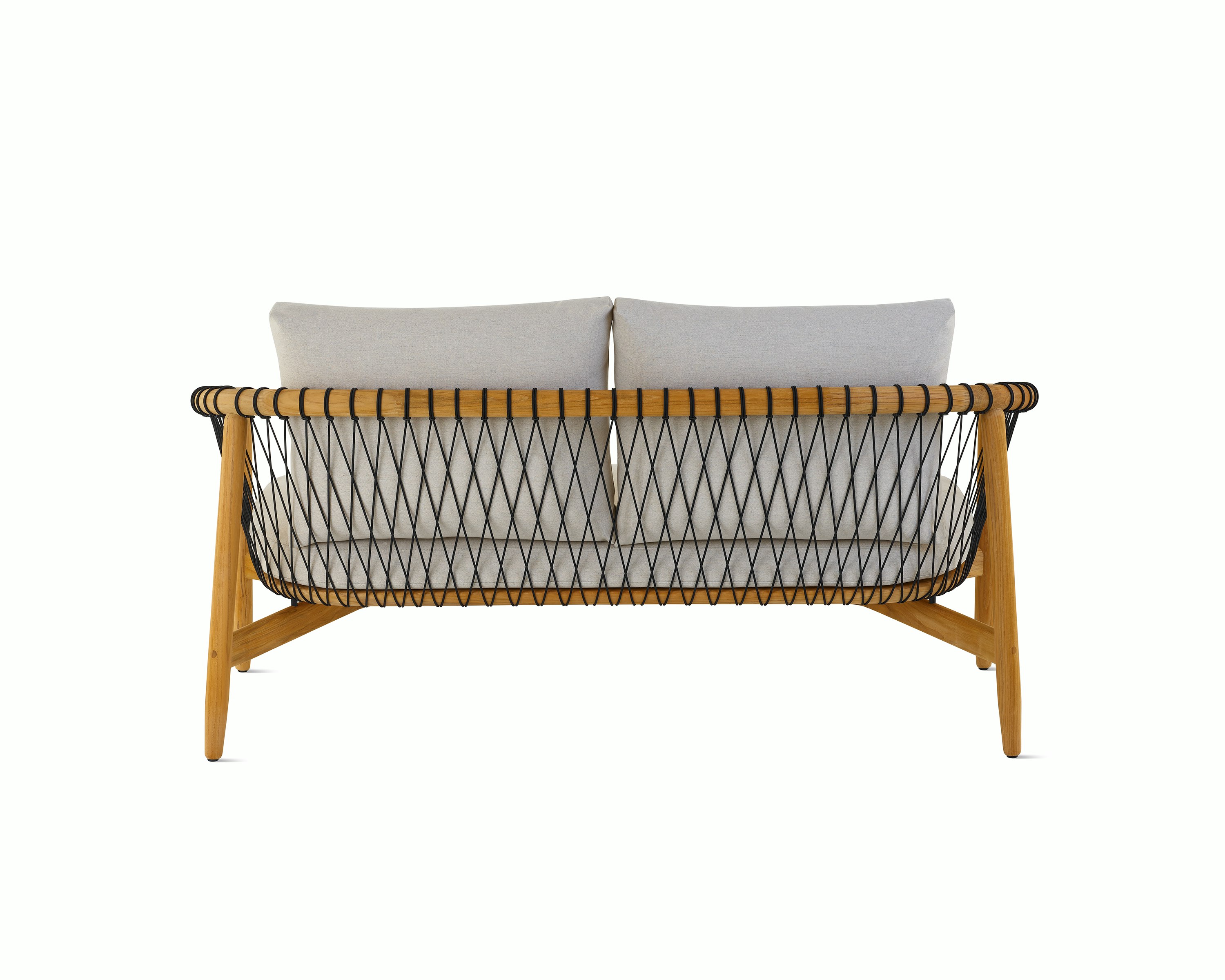 Crosshatch Outdoor Settee, rear view.