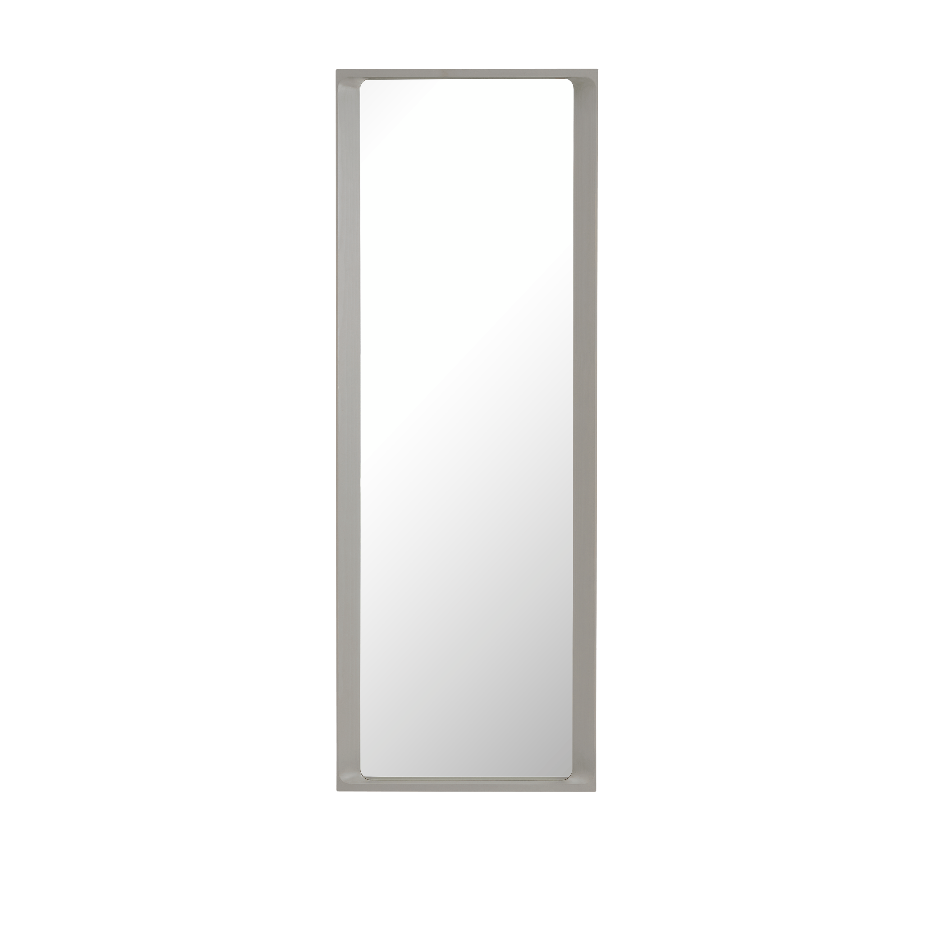 Arced Mirror, Large in Light Grey