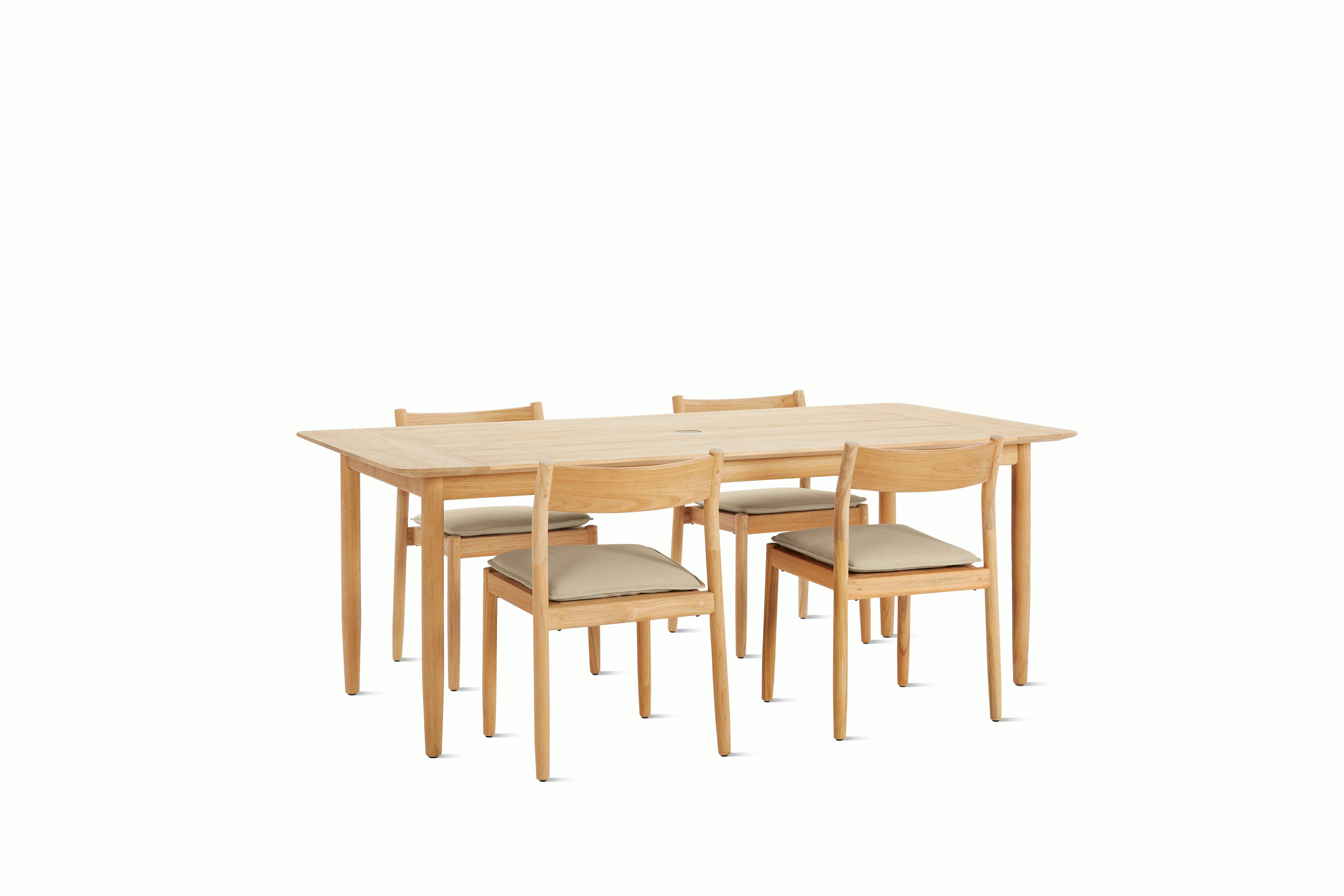 Terassi Dining Set, 4 Side Chairs