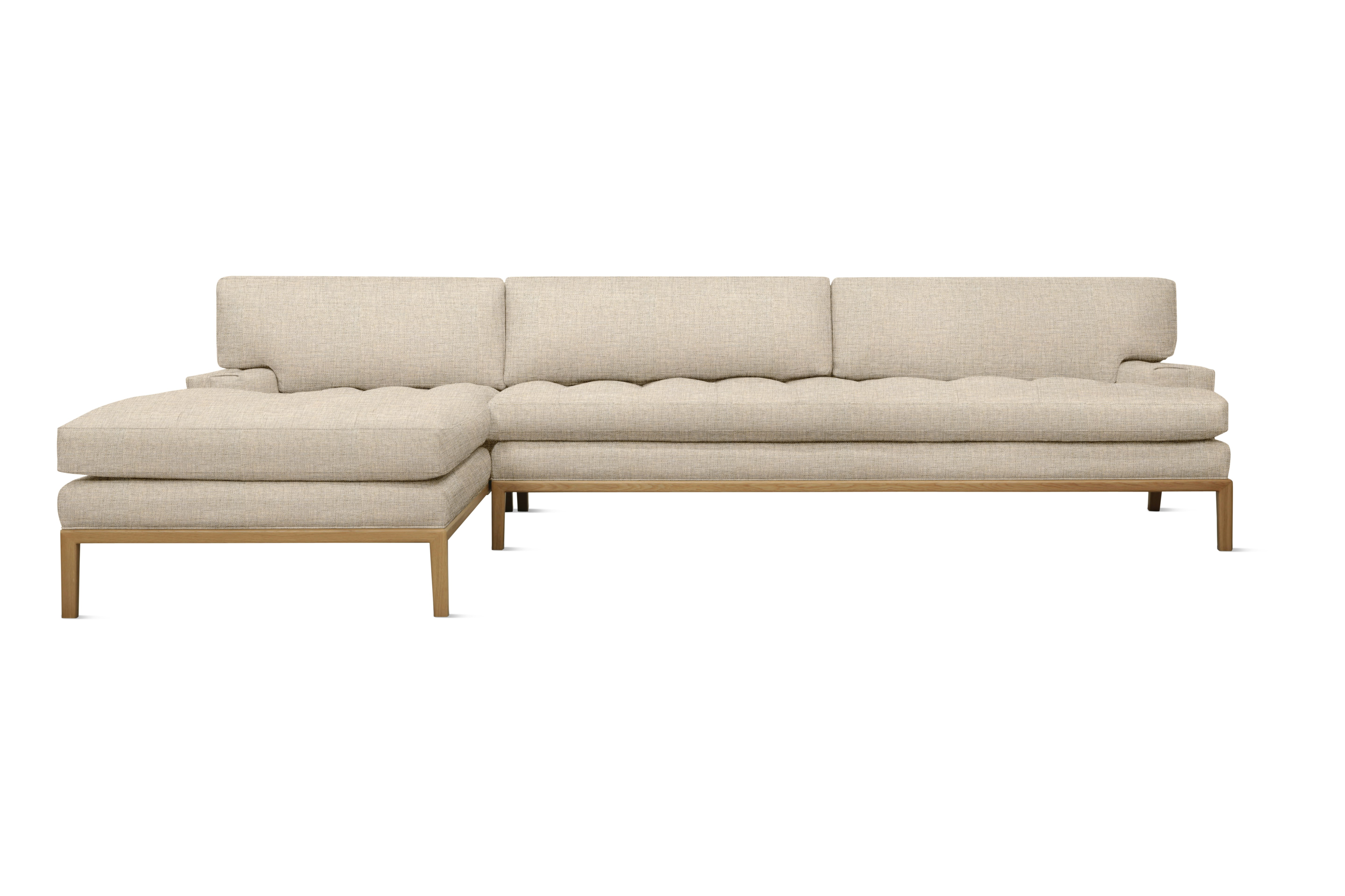 Forster Sectional with Chaise - Left,  Amelia,  Bisque,  Oak
