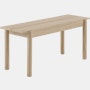 Linear Wood Bench,  110cm