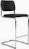 Cesca Stool Fully Upholstered, Volo Leather, Black, Bar