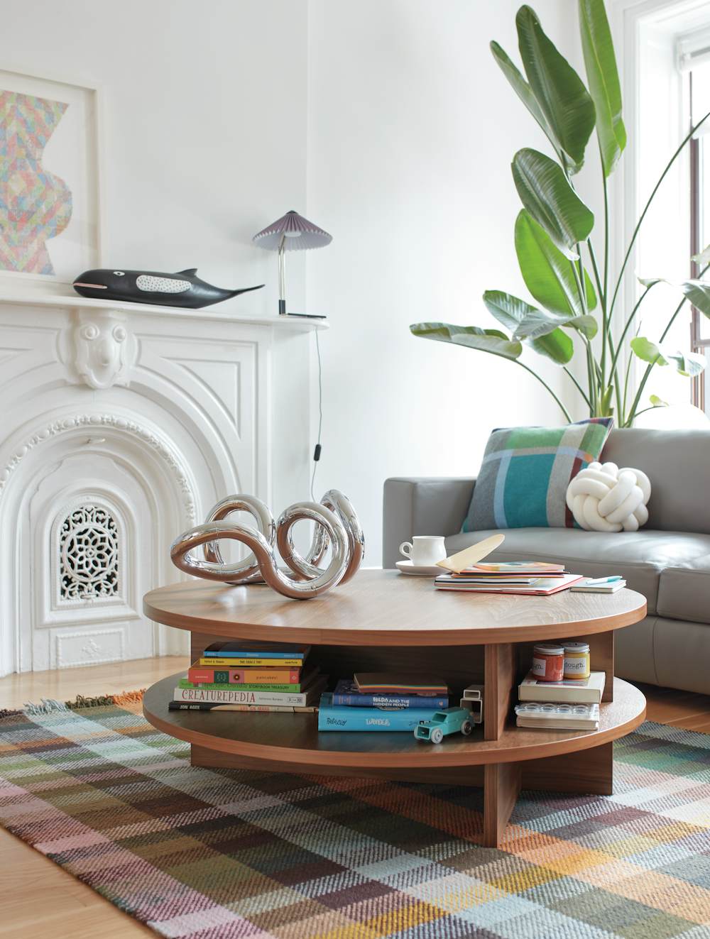 Risom Low Coffee Table in a living room setting